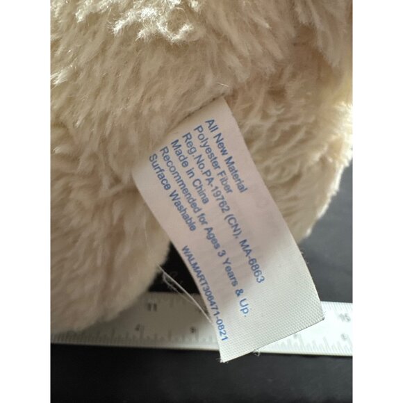 Puppy Luv Plush Pug Dog Stuffed Animal Toy 12" Beige/Brown With Heart Bow Walmar - Picture 8 of 9